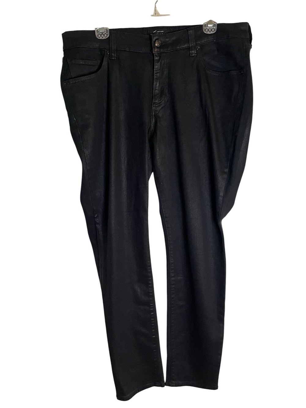 Lucky Brand Women's Slim Black Coated Pants Ginger Skinny Size 14W